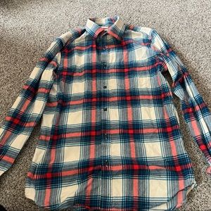 Old Navy Blue & Orange Flannel Button Down Size S